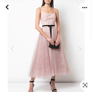 Marchesa Notte Blush Tulle Glitter Dress
